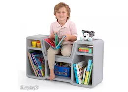 Simplay3 Cozy Cubby Reading Nook Bookshelf with Built-In Seat