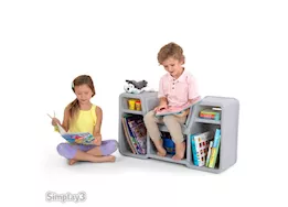Simplay3 Cozy Cubby Reading Nook Bookshelf with Built-In Seat
