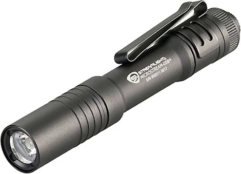 Streamlight Inc Microstream usb with 5in usb cord and lanyard - clam - black Main Image