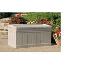 Suncast 129 Gallon Extra Large Deck Box with Seat – Light Taupe