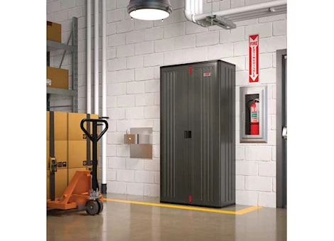 Suncast Commercial Mega-Tall 4-Shelf Storage Cabinet - Gray