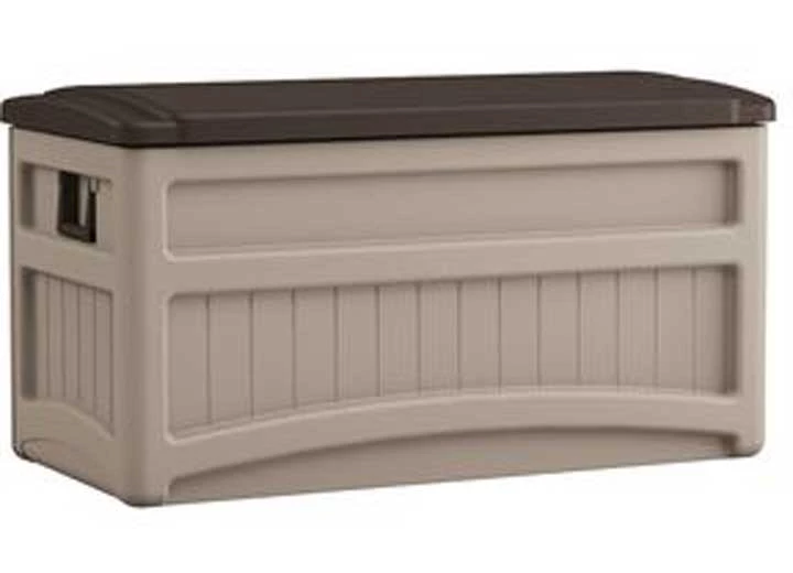 Suncast 78 Gallon Medium Deck Box – Light Taupe & Mocha