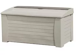 Suncast 127 Gallon Extra Large Deck Box with Seat – Light Taupe