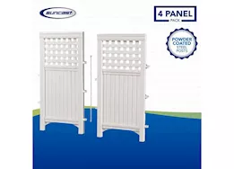 Suncast Outdoor screen fence, white - 4 pc pk