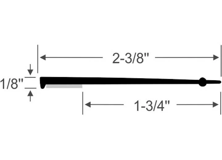 Steele Rubber Products W/S, SLIDE-OUT, WIPER W/TAPE, 1-3/4, 15FT