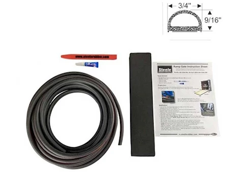 Steele Rubber Products KIT, RAMP GATE, D W/TAPE, 9/16X3/4, 35FT