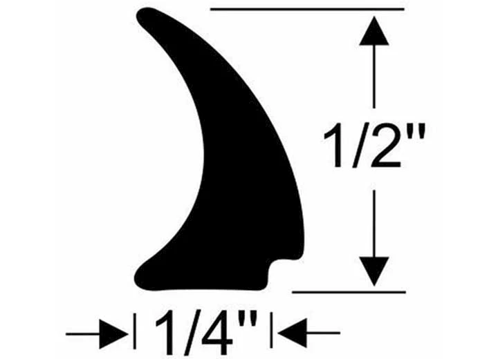 Steele Rubber Products Trim, window edge, 1/2x1/4, white, 30ft Main Image