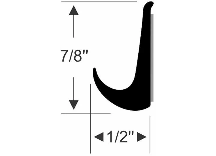 Steele Rubber Products Trim, drip rail, w/tape, 7/8x1/2, 6ft