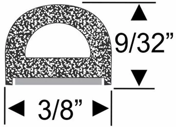 Steele Rubber Products W/s, sponge, half-round w/tape, 9/32x3/8, 15ft