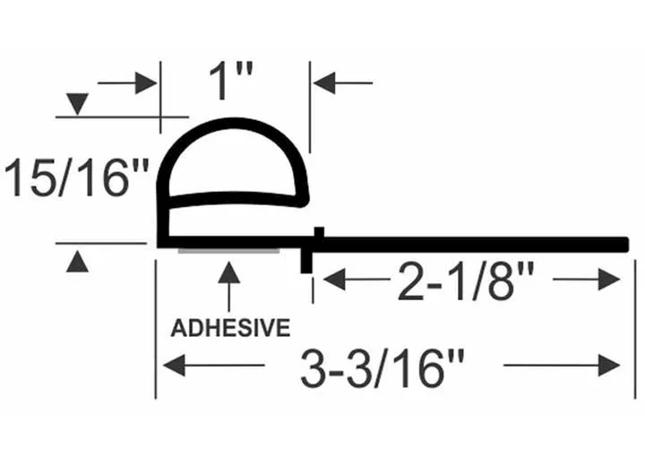 Steele Rubber Products W/s, slide-out, bulb & wiper w/tape, 1x2-1/8, 15ft