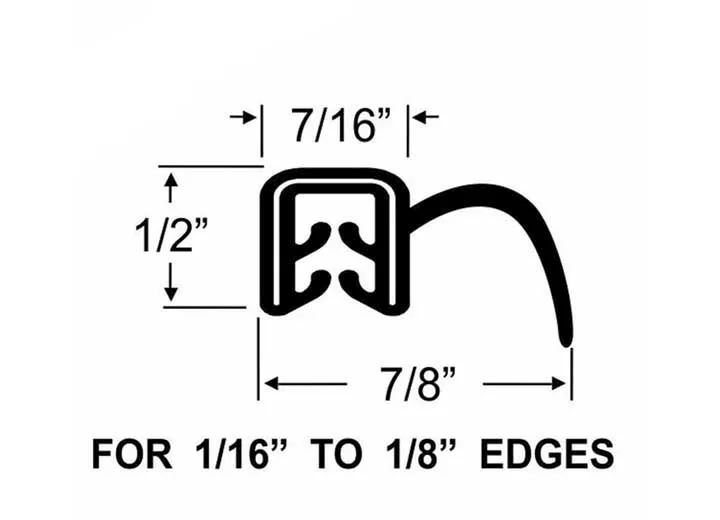 Steele Rubber Products W/s, side lip, push-on, 7/16, 15ft