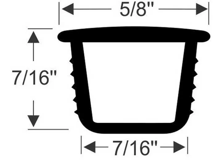 Steele Rubber Products Trim, screw cover insert, 7/16x5/8, 15ft