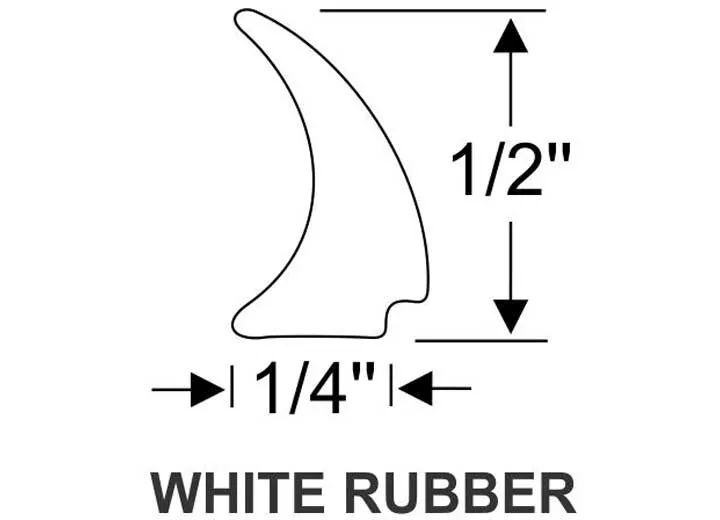 Steele Rubber Products Trim, window edge, 1/2x1/4, white, 20ft