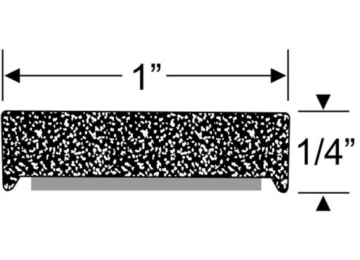 Steele Rubber Products W/s, sponge, rectangle w/tape, 1x1/4, 12ft