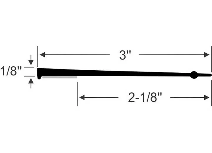 Steele Rubber Products W/s, slide-out, wiper w/tape, 2-1/8, 15ft