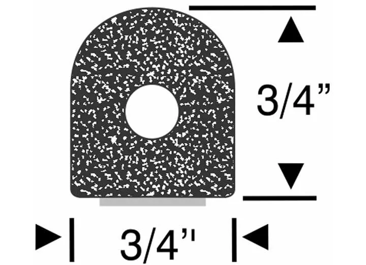 Steele Rubber Products W/s, sponge, d w/tab & tape, 3/4x3/4, 15ft