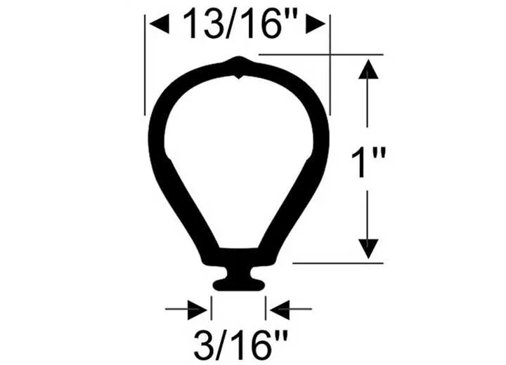 Steele Rubber Products W/s, slide-out, bulb w/t-base, 1, 15ft