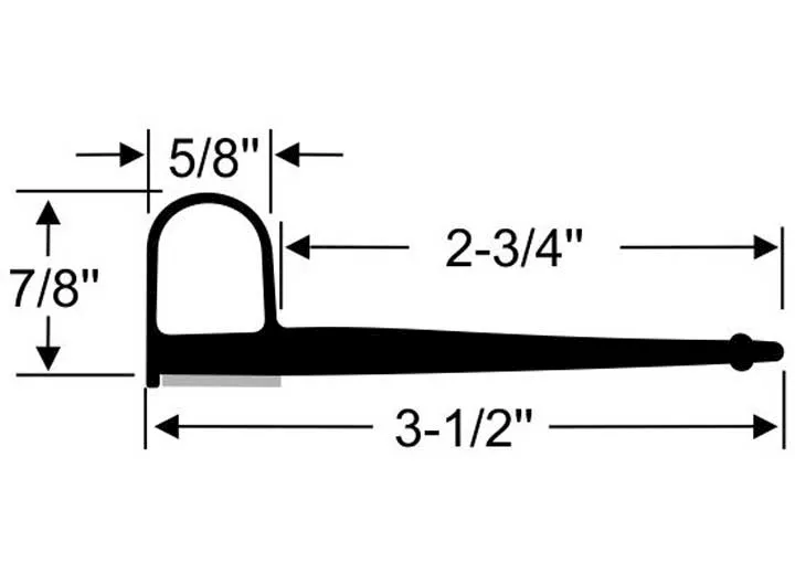 Steele Rubber Products W/s, slide-out, p w/tape, 7/8x2-3/4, 30ft.