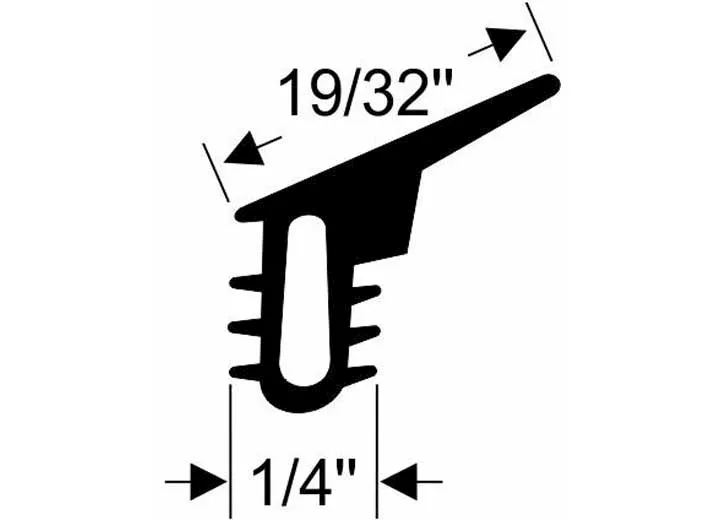Steele Rubber Products Trim, window edge, 19/32x1/4, 30ft
