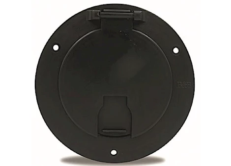 DELUXE ROUND ELECTRIC CABLE HATCH W/BACK, BK