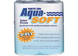 Thetford Aqua Soft 2-Ply Toilet Tissue - 4 Pack