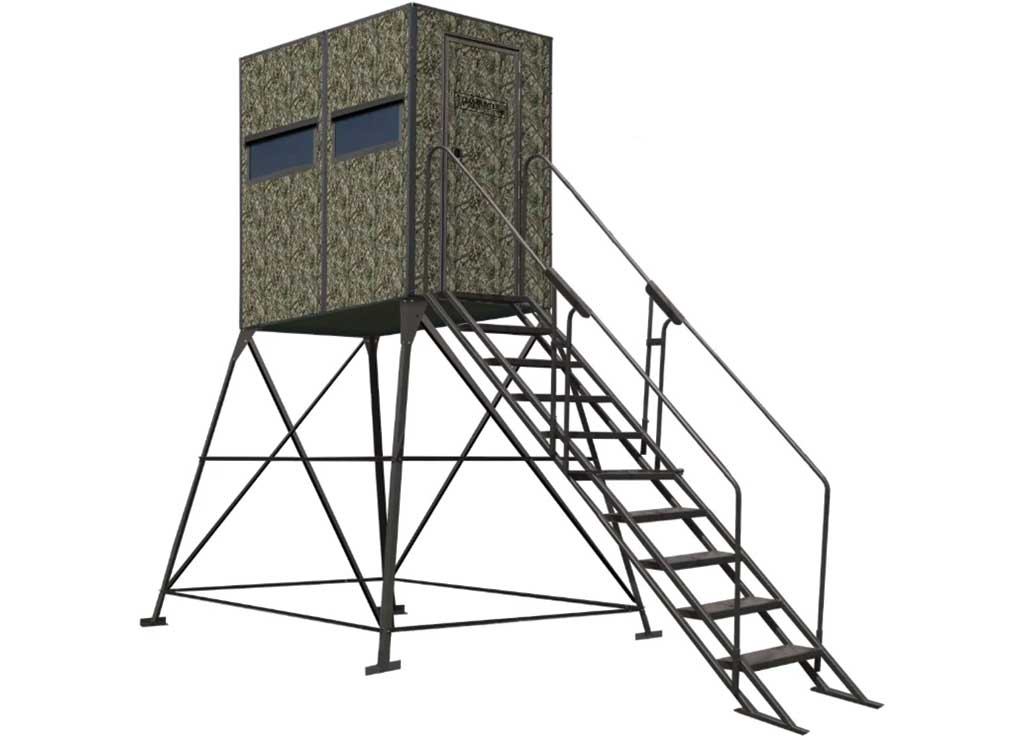 Texas Hunter Products 4FT X 8FT MARKSMAN W/ 8FT TOWER FULL DOOR STAIRS & HANDRAILS