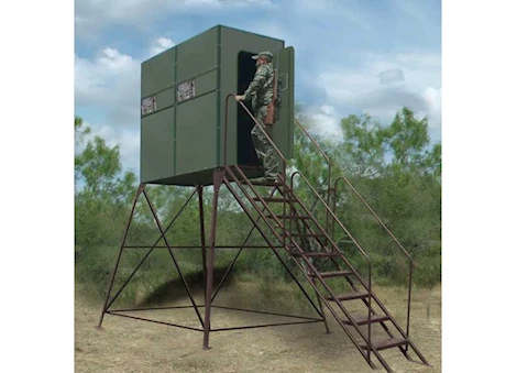Texas Hunter Products 4FT X 8FT XTREME BLIND W/ 8FT TOWER FULL DOOR STAIRS & HANDRAILS