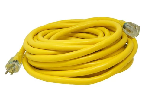 Southwire Standard Outdoor Extension Cord with Lighted End – 50 ft., 15 Amp, 10/3 Gauge, Yellow Main Image