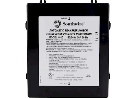 Southwire Company, LLC 50A REVERSE POLARITY LOW COST TRANSFER SWITCH
