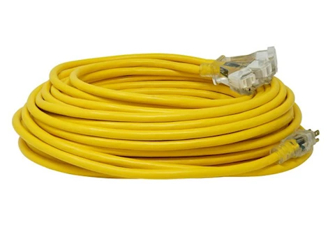 Southwire Tritap Outdoor Extension Cord with Lighted End – 100 ft., 12/3 Gauge, 15 Amp, Yellow