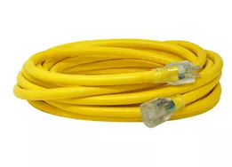Southwire Standard Outdoor Extension Cord with Lighted End – 25 ft., 15 Amp, 10/3 Gauge, Yellow
