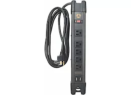 Southwire Magnetic Metal Power Strip – (5) 15A Outlets, (2) 2.4A USB Ports, 8 ft. Cord