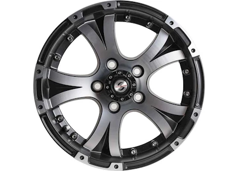 Taskmaster ALUM TRLR WHEEL - 15x5 5x4.5 5 BLACK MATTE MACHINE FACE & LIP