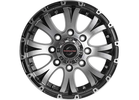 Taskmaster ALUM TRLR WHEEL - 16X6 8X6.5 BLK MATTE MACHINE FACE & LIP, 4.25CB, 0OS, 3750LCC