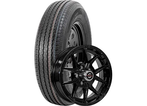 Taskmaster RAMBLER TRAILER ASSY ST205/75R15 LRC ON 15X5 5X4.5 FULL PAINT BLACK 5-FORK ALUMINUM WHEEL 1820 LCC