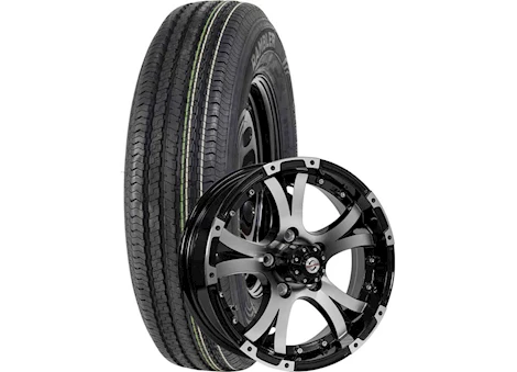 Taskmaster RAMBLER TRAILER ASSY ST205/75R15 LRD ON 15X5 5X4.5 BLACK MACHINED LIP & FACE ALUMINUM WHEEL 2150 LCC