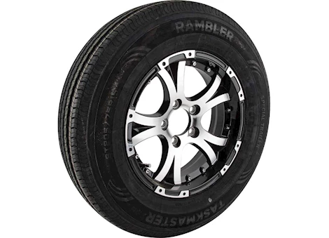 Taskmaster St205/75r15 lrd rambler trailer tire on 15x5 5x4.5 blk lip/face alum viking whee Main Image
