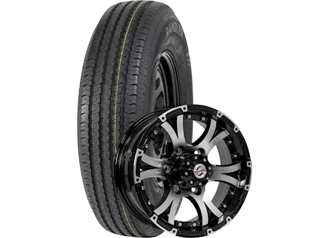 Taskmaster RAMBLER TRAILER ASSY ST225/75R15 LRE ON 15X6 6X5.5 BLACK MACHINED LIP & FACE ALUMINUM WHEEL 2830 LCC
