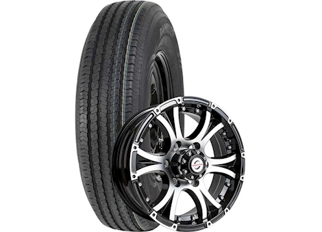 Taskmaster RAMBLER TRAILER ASSY ST235/80R16 LRE ON 16X6 6X5.5 BLACK MACHINED LIP & FACE ALUMINUM WHEEL 3520LCC
