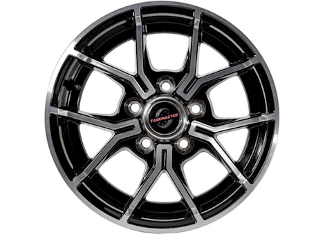 Taskmaster ALUM TRLR WHEEL - 14X5.5 5X4.5 BLK MACHINED FACE 5-FORK , 3.19CB, 0OS, 2200LCC