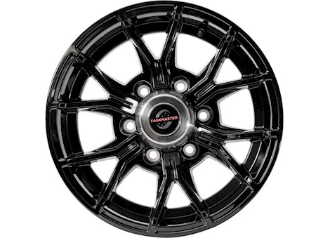 Taskmaster ALUM TRLR WHEEL - 15X6 6X5.5 FULL PAINT BLK 6-FORK , 4.25CB, 0OS, 2835LCC