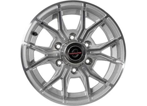 Taskmaster ALUM TRLR WHEEL - 15X6 6X5.5 SILVER MACHINED FACE 6-FORK , 4.25CB, 0OS, 2835LCC