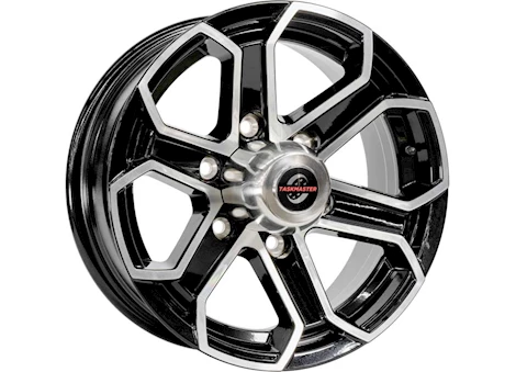 Taskmaster 15X6 6X5.5 BLACK MACHINED FACE 6-SPOKE 4.25CB 2835LCC