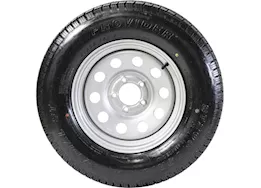 Taskmaster St205/75r15 6 ply provider trailer tire on 15x5 5x4.5 silver mod wheel, 3.19cb,