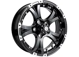 Taskmaster Aluminum viking 15x5 5x4.5 black machine lip w/ black center cap trailer wheel 1