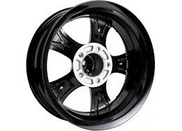 Taskmaster Aluminum viking 15x5 5x4.5 black machine lip w/ black center cap trailer wheel 1