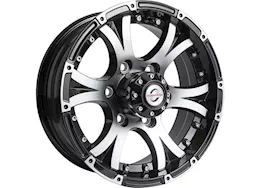 Taskmaster Aluminum viking 15x6 6x5.5 black machine face, lip & center cap trailer wheel 28