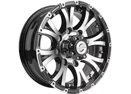 Taskmaster Aluminum viking 16x6 8x6.5 black machine lip w/ black center cap trailer wheel 3