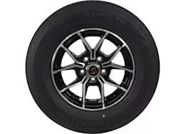 Taskmaster St205/75r15 lrc rambler trailer tire on 15x5 5x4.5 blk face w/forks alum trinity