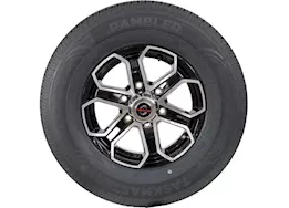 Taskmaster St225/75r15 lre rambler trailer tire on 15x6 6x5.5 blk face w/spokes alum trinit